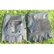 军威黑色山羊皮半指手套